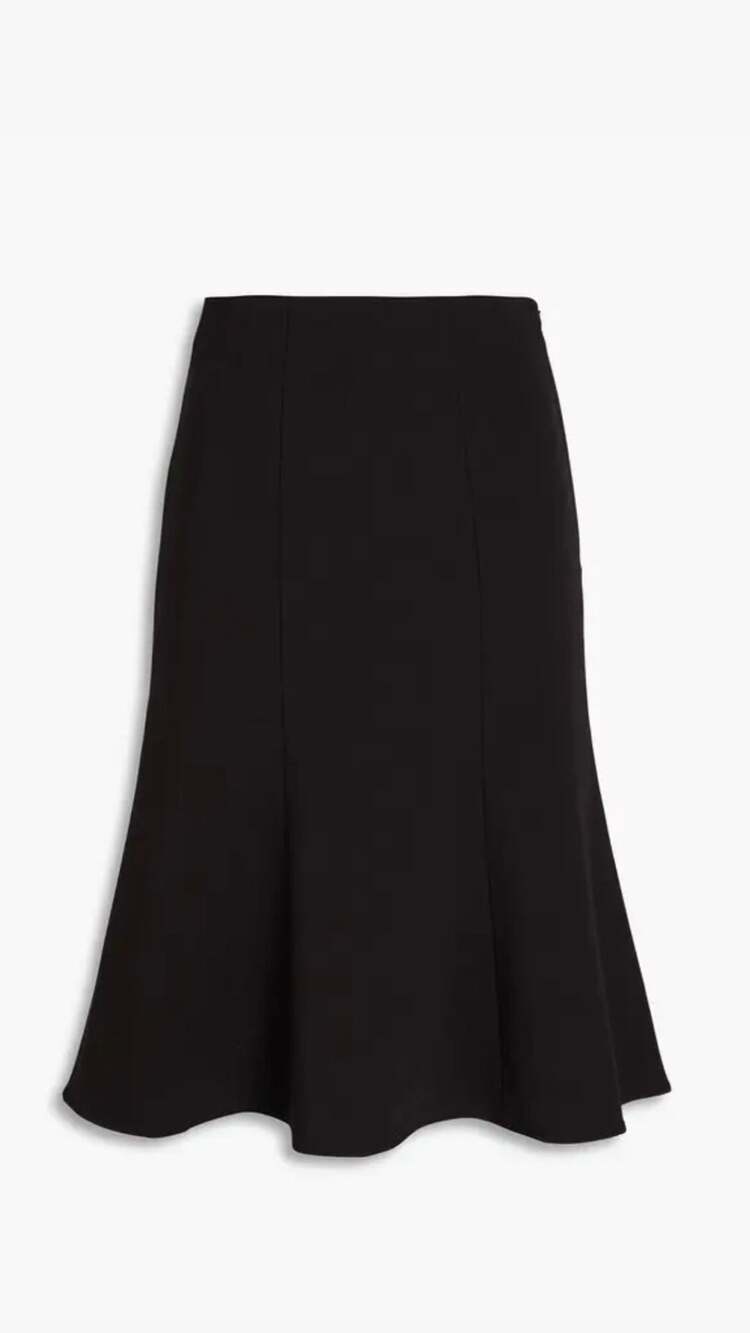 By Malene Birger Atlee Skirt Size 42 Black Panelled A-Line Midi